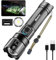 WholeFire LED Taschenlampe 20000 Lumens USB Wiederaufladbar mit Portable Charging Function, 5 Modi Extrem Hell Taschenlampe Batteriebetrieben Einstellbarer Fokus IPX65 Wasserdicht für Zuhause Outdoor