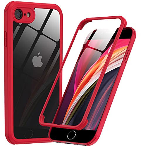 Phoneaura iPhone 8 360 Grad Handyhülle für iPhone SE aus Glas Fullcover Ganzkörper iPhone 7 Case mit Zwei Panzerfolien für iPhone Se 360 Grad (Vollschutz, Komplettschutz, Displayschutz)