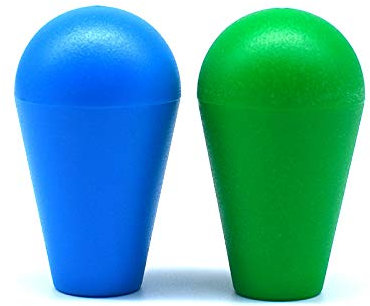 Arcity 2 Pcs Arcade Joystick Oval Bat Top Topper Knob Ball Top Handle Knob American Type Style Blue and Green for Zippy SANWA SEIMITSU Arcade1up Machine Console Cabinet New