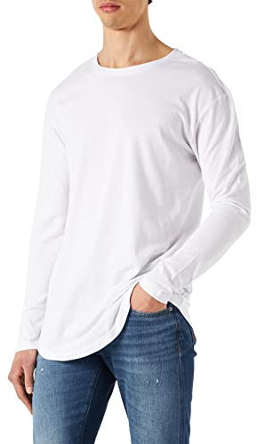 Jack & Jones Men's JJENOA TEE O-Neck LS NOOS Long Sleeve Top, White/Fit:Relaxed, XL