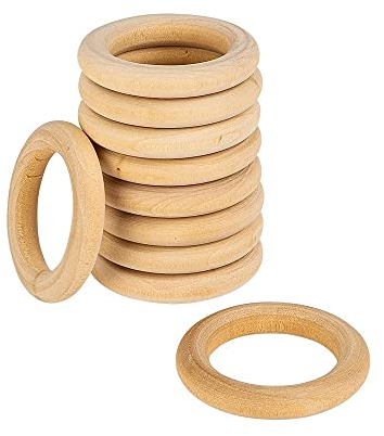 Ideen mit Herz Holzringe, außen: Ø 4cm, Stärke: 7,5mm, naturfarben, 10 Stück