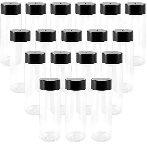 MAHIONG Lot de 18 bouteilles sensorielles vides en vrac de 414 ml avec bouchons, récipients réutilisables en PET pour jus, lait, boissons faites maison