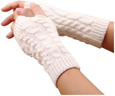 Handschuhe Damen Stricken Langen Arm WäRmer FäUstlinge Kaschmir-Wolle PulswäRmer Fingerlose Handschuhe Sleeves Arm FüR Damen Gestrickt Handgelenk Armstulpen Mit Daumenloch Dehnbare