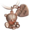 PAKADI Schlüsselanhänger Bärchen Felix Rosé Gold matt - Bär Talisman Familie Freunde Liebe- Glücksbringer aus Metall - Anhänger Tasche Schlüsselbund