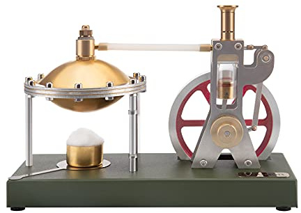 YAKI Retro Vertikale Dampfmaschine Mini DIY Montage Metall Motor Engine Bausatz mit Kugelförmige Kesselstütze und Zusätzliche Belastung