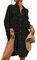 Bsubseach Swimsuit Coverup for Women Bathing Suit Blouse Button Down Shirt Dresses Swiss Dot Black