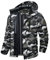 TACVASEN Veste Randonnée Homme Respirante Coupe-Vent Fonctionnelle Softshell D'Automne D'Extérieur Camouflage Noir, L