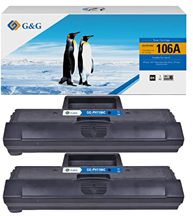 G&G 106A Toner kompatibel mit HP 106A W1106A für HP Laser MFP 137fwg Toner für Laser 107W MFP 137fwg 137fnw 135wg 135a 135ag (1 Schwarz)…