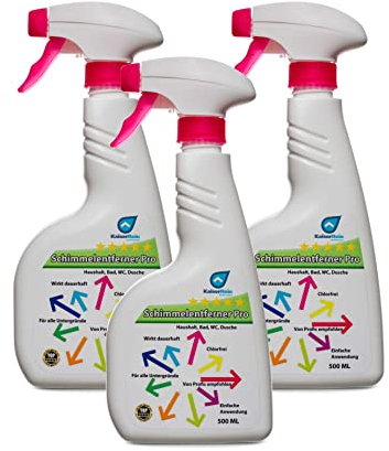 KaiserRein Schimmel-Entferner Spray 3x500ml Haushalt, Bad, WC, Dusche Chlorfrei wirkt dauerhaft