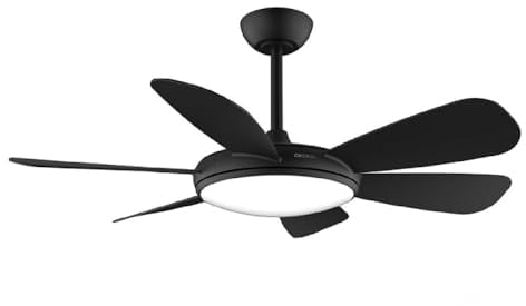 Cecotec Ventilador de Techo con Luz EnergySilence Aero 5200 Black Pro 36 W con Motor DC y 52 Pulgadas, luz LED, Mando a Distancia, Temporizador, 6 aspas y Modo Winter-Summer