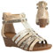 STMAHER Gladiator-Sandalen für Damen, Silber, Keilriemen, Sandale, leger, Sommer, Strand, 2Gold 36