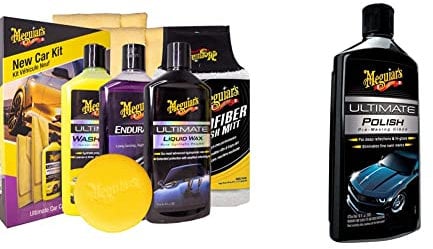 Meguiar's G3201EU Brilliant Solutions New Car Kit & G19216EU Ultimate Car Polish Pre-Waxing Glaze 473ml. For deep reflections and maximum gloss