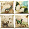 BINXWA 4 Stück Kissenbezug 45x45 - Schmetterling Deko Kissenbezug Baumwolle Leinen Kissenhülle für Sofa und Outdoor/Garten Deko