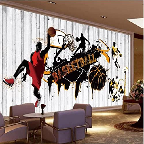 3D Wallpaper Custom Playing Basketball Fresco Basketball Fans Living Room Bedroom Decor Mural Wallpaper Gym Wall Paper,3D,150x105cm