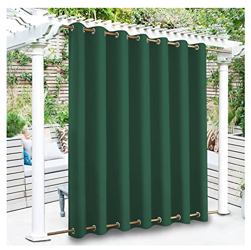 RevLie 2 Stück AußEnvorhang, Blickdicht Winddicht wasserdichte Outdoor Vorhänge, Außenvorhänge, Schimmelresistent für Gartenlauben, Balkon, Strandhaus, Veranda, Pergola, Cabana Grün,400 * 233cm(W*H)
