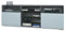 Vladon TV-Board Granada, Lowboard mit 2 Türen und 6 offenen Fächern, Korpus Anthrazit matt, Fronten in Denim matt (146 x 54 x 35 cm)
