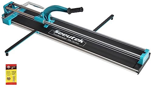 Seeutek Manual Tile Cutter, 24 inch Professional Porcelain Ceramic Tile Cutter, Double Rails Design Tile Cutter Tool, with Tungsten Carbide Cutting Wheel and Laser Guide Positioning