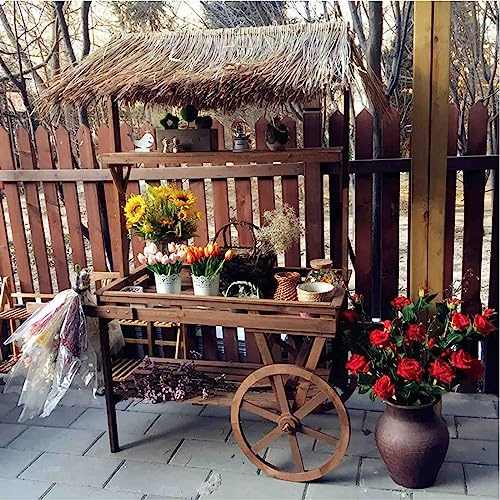 Retro-Holzwagenräder für Partys, weiße Wagen, Veranstaltungen, Miete, Geburtstag, Hochzeit, Süßigkeiten, Blumen, Holzwagen, Ladendekorationen, Pflanzenständer (Brown)