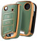 OATSBASF Autoschlüssel Hülle Geeignet VW, VW Golf 7 Schlüsselhülle, Schlüsselbox Cover für VW Polo, Skoda, Tiguan, MK7 3-Tasten (Goldener Rand-Grün)
