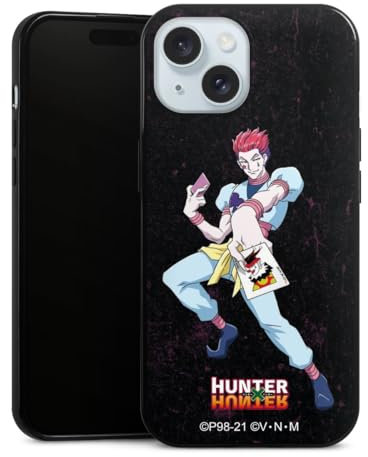 Slim Case extra dünn kompatibel mit Apple iPhone 15 Silikon Handyhülle schwarz Hülle Hisoka Morow Fanartikel Hunter x Hunter