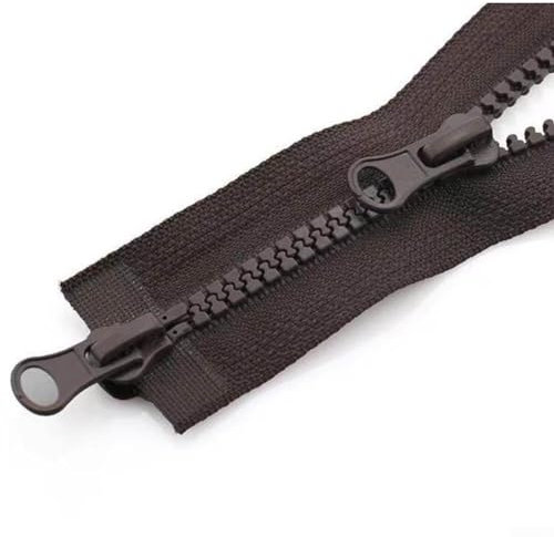 Chiusura a doppio cursore a doppio cursore, misura 5, cerniera grossa con estremità aperta, comoda e affidabile per indumenti (50 cm)