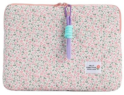 Preppy Sac de transport pour ordinateur portable - Motif floral kawaii - Housse de protection pour ordinateur portable et tablette (13, petite fleur)