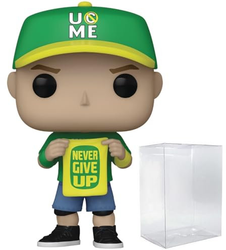 POP WWE: John Cena (Never Give Up) Funko-Vinyl-Figur (inklusive kompatibler Box-Schutzhülle), mehrfarbig, 9,5 cm