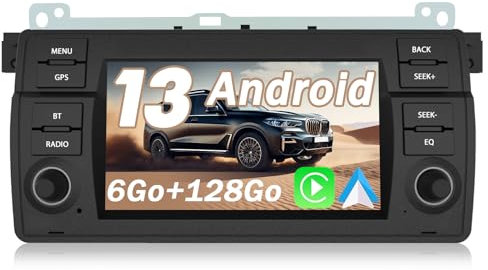 AWESAFE Autoradio Android 13【6Go+128Go】 pour BMW Série 3 E46 Rover 75 M3 MG ZT avec 4G Carplay Android Auto 7 Pouces Écran Tactile GPS Bluetooth WiFi DSP FM Mirrorlink SWC Aide au Parking