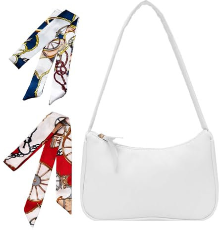 GWAWG Umhängetasche Damen, Schultertasche Damen Klein, Handtasche Weiß, Retro Umhängetasche, für Party, Zusammenkünfte, Geburtstage