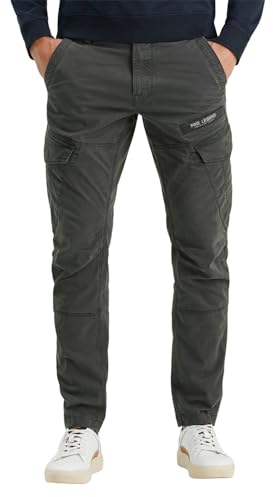 PME Legend Herren Cargohose NORDROP - Tapered Fit - Grau Beige Oliv W29-W40, Größe:38W / 32L, Farbe:Asphalt 9114
