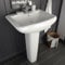 Brokky Lavandino a Colonna in Ceramica Bianca 580x470x200 mm-Ceramica,Finitura Lucido - Lavandino Design Moderno Bacinella Lavamani Lavello Sanitari Bagno