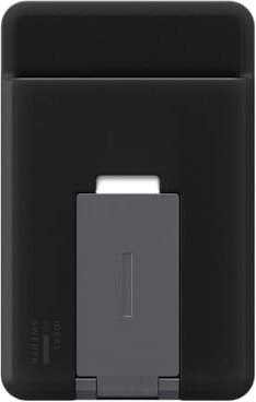 IDEAL OF SWEDEN Magnetischer Kartenhalter, Smart Wallet für Handyhülle, magnetischer Kartensteckplatz und integrierter Ständer mit Grip, kompatibel mit Magsafe Handyhüllen (Metal Black)