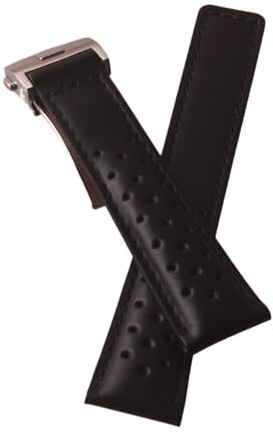 RTRCAGAKM Uhrenarmband aus Leder, wasserdicht, passend for TAG, passend for Heuer, 19 mm, 20 mm, 22 mm, Armband aus atmungsaktivem, glattem Armband(Black line,19mm)