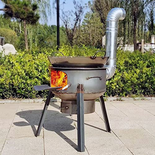 Poêle de tente Poêle à bois, Poêle à charbon/bois Poêle à bois de chauffage portable Poêle de camping multifonctionnel Chauffage au feu extérieur Poêle mobile Multi-Functional Camping Stove(35*40cm)