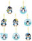 Comforso 8 Stück Diamond Painting Schlüsselanhänger, Diamond Painting Kinder, 5D Diamond Paint Keychain Tier-Anhänger Doppelseitiges DIY Diamants Bilder (1, Pinguin)