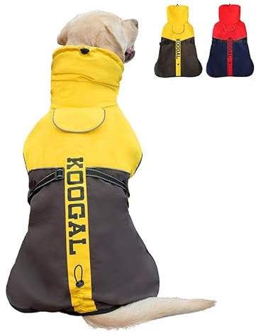 YellowBert Dog Winter Coat - Waterproof, Windproof, Reflective, Adjustable Turtleneck, Warm Snow Jacket for Small to 5XL Dogs