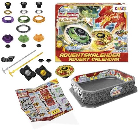 BLADE Adventskalender für Jungen – Kampfkreisel-Spielzeug-Adventskalender mit Battle Arena, Launcher & Kreisel - Weihnachtskalender für Jungen und Mädchen