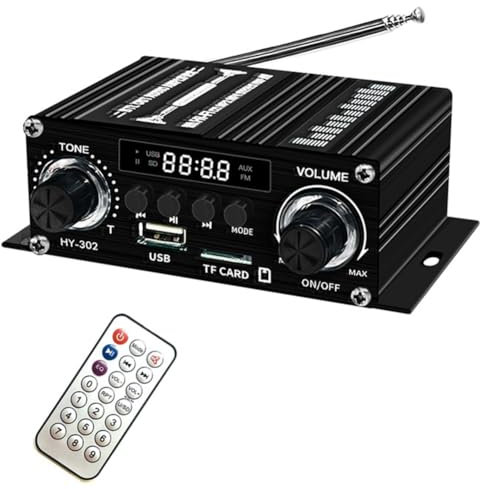 Lbvzxkad Amplificador Digital Bluetooth 12V para el Hogar y el Coche Altavoz de Sonido HiFi de 2 Canales FM Rrceiver Mini Amplificador de Audio Class-AB AMP