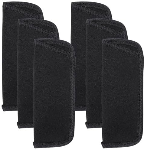 6 PCS Glasses Pouch, Soft Leather Eyeglass Bags Protective Soft Slip in Eyeglass Case Black Slim Unisex Glasses Sleeve Portable Sunglass Sleeve for Business Men Women Teen Student Scholars Reading