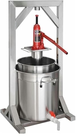 DXYOYONGOZ Weinpresse, honigpresse, Obstpresse, 12/22/36l Obstweinpresse, Manuelle Haushaltspresse, Edelstahl-Apfelweinpresse mit Hydraulik(12L)