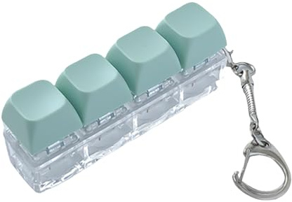 Rubu22a 3D Clicky Keyboard Tastatur-Schlüsselbund, Lauter Keyboard Fidget-Schlüsselanhänger im Klassenzimmer und Büro, Winziges Fidget Keyboard zum Stressabbau