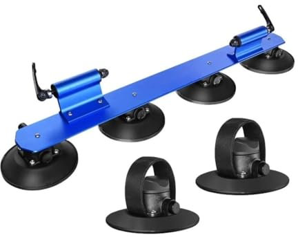 ATATKRT Portabici da tetto con ventosa for auto, portabici da tetto in lega di alluminio a sgancio rapido for 1, 2 o 3 bici (max 2 bici)