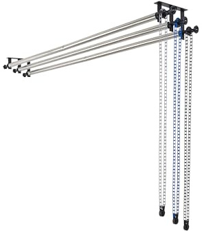 Fotohintergrund-Rollen-Stützsystem, 3 Rollen, 304 Zentimeter Edelstahl-Querstangen, Wand/Decken/Stativ-Hintergrundmontage