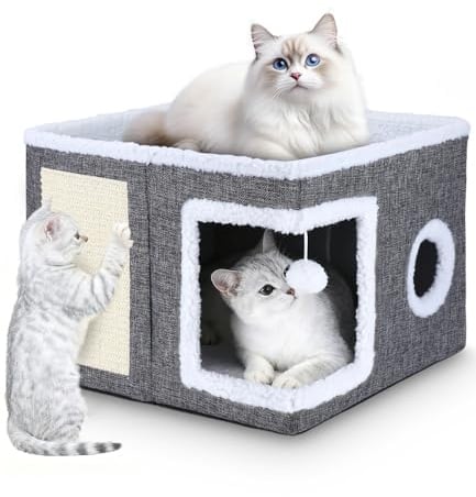 Casa para gatos plegable para interior, cama para gatos, cueva para gatos, casa para gatos lavable