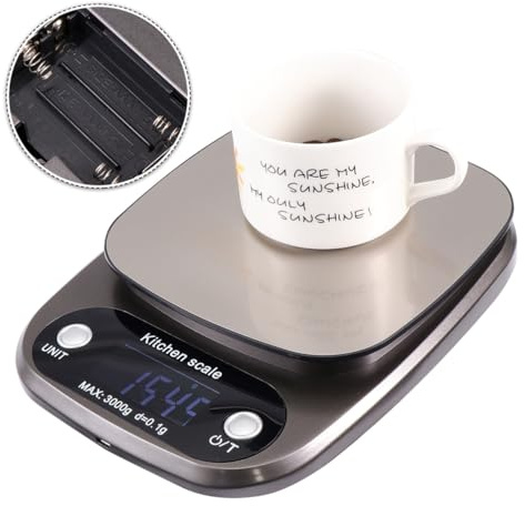 TOYANDONA Küchenwaage Digital Edelstahl Präzise Messung Lcd display Wiederaufladbar Leicht Tragbar Für Lebensmittel Kochen Backen