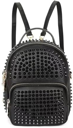 XIEHYA Nieten Rucksack Nietenrucksack-Handtasche, stilvoll, mit 3 Taschen, Mini-Rucksack for Mädchen, Nietenrucksack