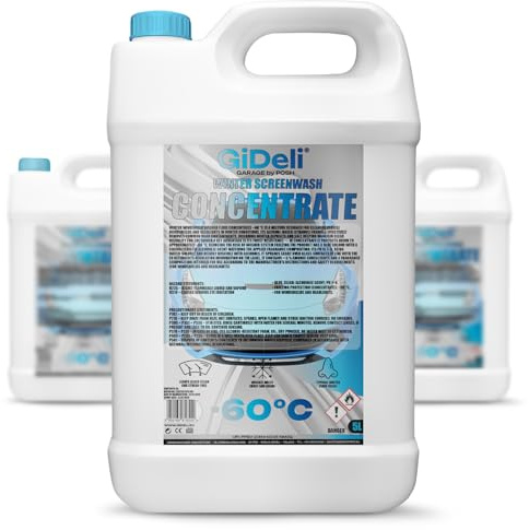 GiDeli Scheibenfrostschutz Konzentrat 3 x 5L – frostschutzmittel -60 °C - wischwasser für frostschutz - Winter Scheibenreiniger