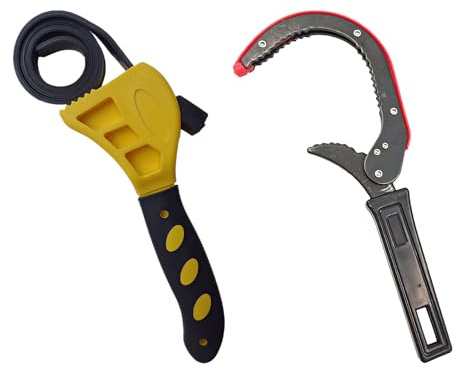 RPHONGHONG 2 PCS Boiler Magnetic Filter Spanner, Rubber Strap Wrench for Plumbing Tools Non-Slip magnaclean Spanner Universal Multi-Purpose Adjustable Pipe Wrench for Pipes Shower Head