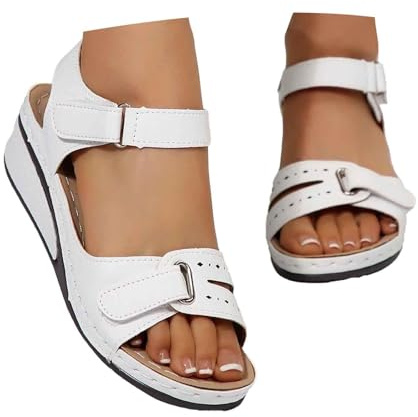 Sandales Et Nu-Pieds Femme Mules - Orthopédique Été Sandales de Marche Femme Confortable Orthopédique Plateforme Chaussures Antidérapantes Respirantes Bohême Bout Ouvert Sandale avec Talon Bloc