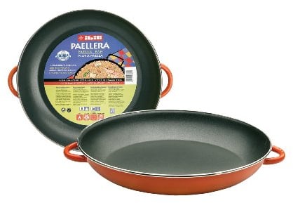 IBILI - Paellera orange - 38 cm - Acero esmaltado vitrificado - 8 raciones - Apto para induccion